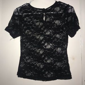 black mesh top